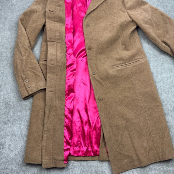 GAP Wool/Cashmere Camel long coat w/Pink Lining Women’s size large - Picture 2 of 10